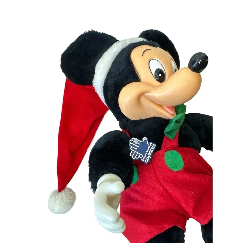 Vintage DISNEY Applause Mickey Mouse Christmas Plush Body Plastic Extremities